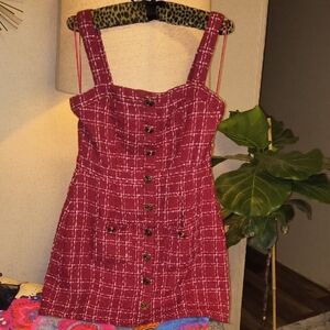 Sugarlips Red Checkered Mini Dress